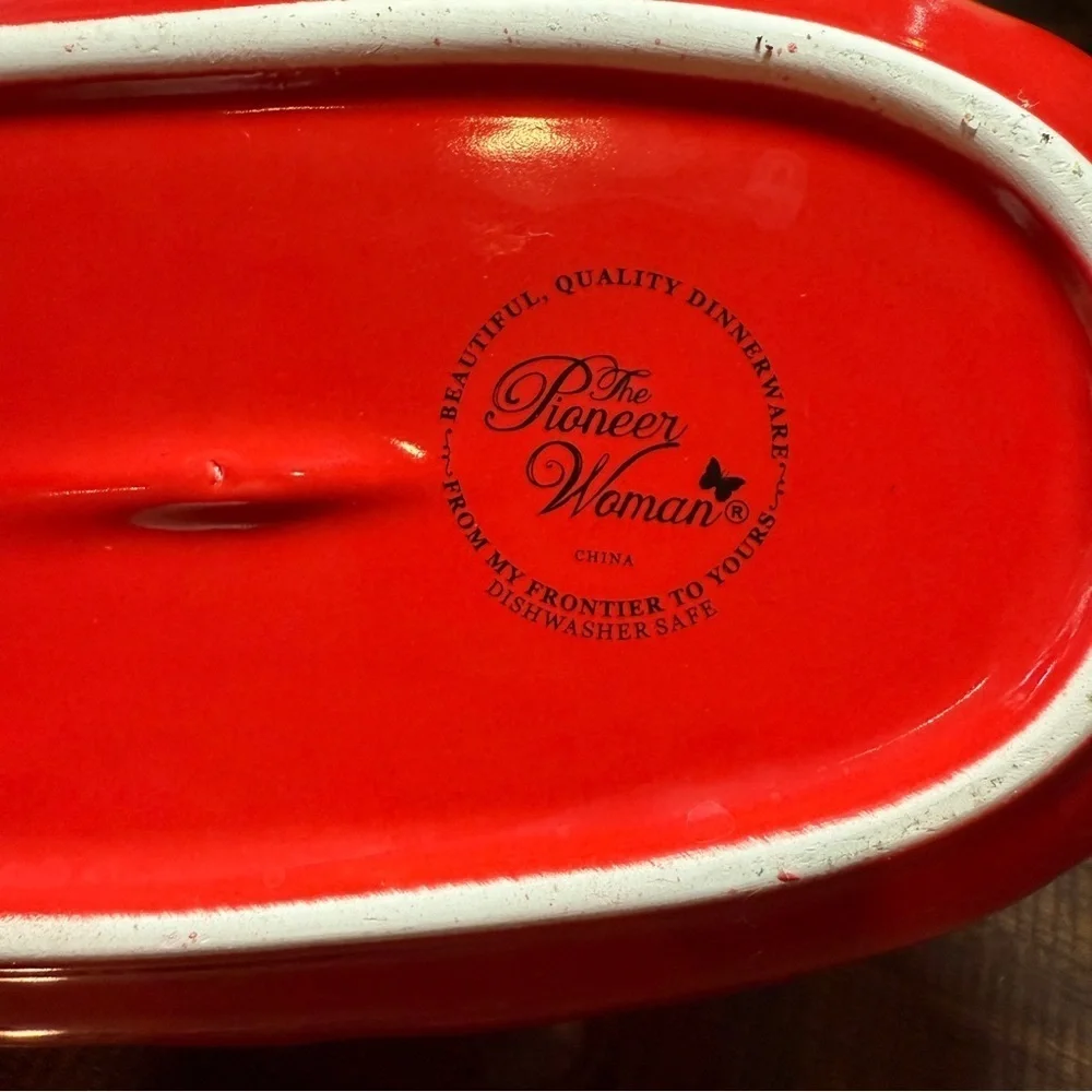 Pioneer Woman Floral Ceramic Butter Dish with Butterfly Accent CottageCore Farm